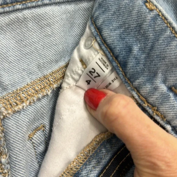 LOFT Light Blue Denim wide leg cargo Jeans - Picture 3 of 6